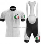 2020 Fahrradbekleidung Italien Wei Trikot Kurzarm und Tragerhose (4)